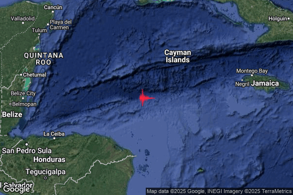 Severo Terremoto M5.6 epicentro North of Honduras [Sea: Honduras] alle 21:08:40 (20:08:40 UTC)