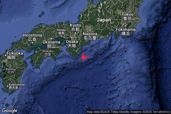 Severo Terremoto M5.6 epicentro Near south coast of western Honshu Japan [Sea: Japan] alle 06:53:24 (05:53:24 UTC)