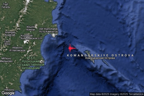 Violento Terremoto M5.8 epicentro Russia [Sea] alle 17:15:32 (16:15:32 UTC)