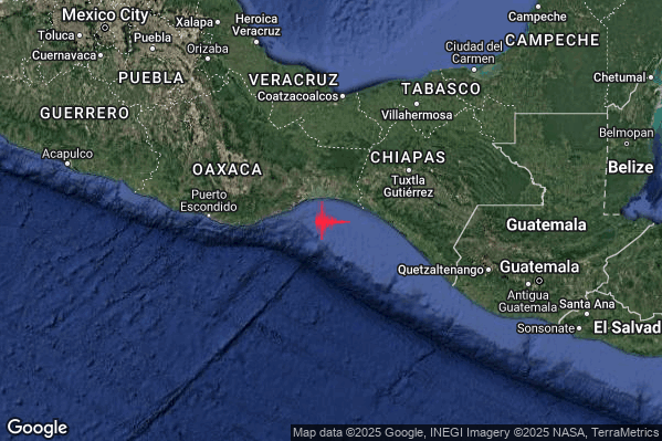 Severo Terremoto M5.5 epicentro Near coast of Oaxaca Mexico [Sea: Mexico] alle 10:43:17 (09:43:17 UTC)