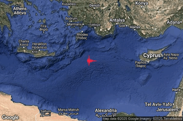 Intenso Terremoto M4.5 epicentro Greece [Sea] alle 02:35:53 (01:35:53 UTC)