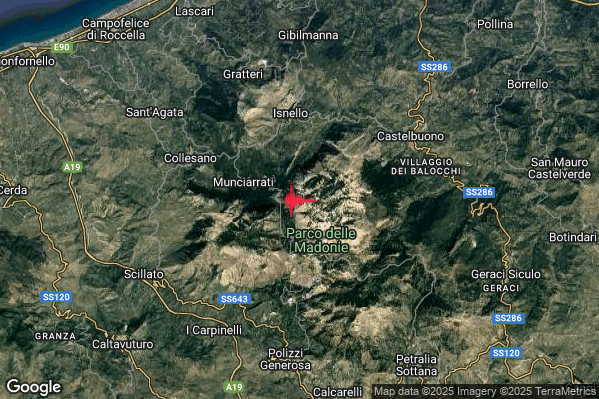 Terremoto 11:45:45 M2.4 epicentro “5 km S Isnello (PA)” Terremoto 11:45:45 M2.4 epicentro “5 km S Isnello (PA)”