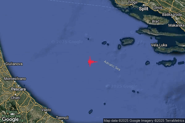 Terremoto 02:30:51 M2.3 epicentro “Adriatico Centrale (MARE)” Terremoto 02:30:51 M2.3 epicentro “Adriatico Centrale (MARE)”