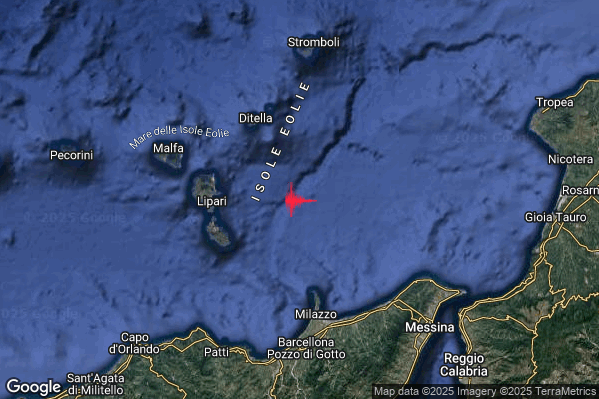 Terremoto 09:15:51 M2.4 epicentro “Isole Eolie (Messina)” Terremoto 09:15:51 M2.4 epicentro “Isole Eolie (Messina)”