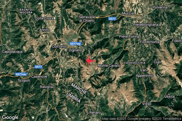 Terremoto 04:01:17 M2.1 epicentro “4 km W Monte Cavallo (MC)” Terremoto 04:01:17 M2.1 epicentro “4 km W Monte Cavallo (MC)”