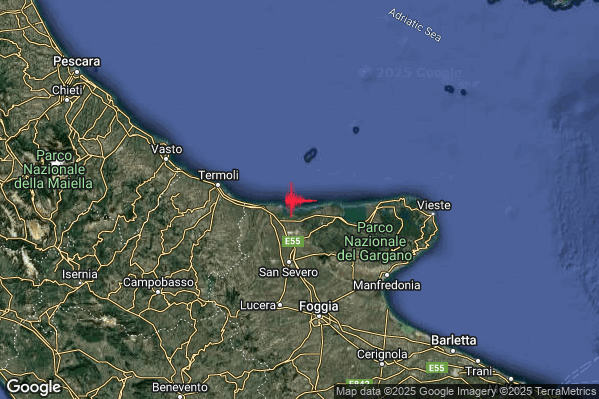 Terremoto 20:37:15 M4.6 epicentro “Costa Garganica (Foggia)” Terremoto 20:37:15 M4.6 epicentro “Costa Garganica (Foggia)”