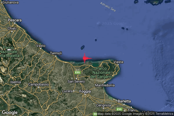 Terremoto 21:00:09 M3.8 epicentro “Costa Garganica (Foggia)” Terremoto 21:00:09 M3.8 epicentro “Costa Garganica (Foggia)”