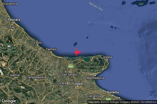 Terremoto 23:30:39 M2.8 epicentro “Costa Garganica (Foggia)” Terremoto 23:30:39 M2.8 epicentro “Costa Garganica (Foggia)”