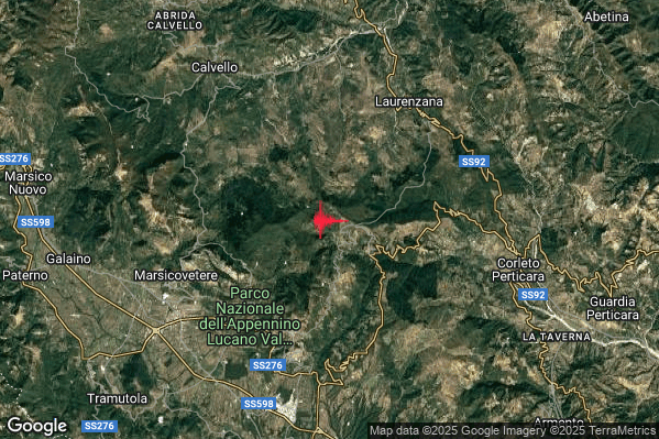 Terremoto 23:58:45 M2.0 epicentro “7 km N Viggiano (PZ)” Terremoto 23:58:45 M2.0 epicentro “7 km N Viggiano (PZ)”