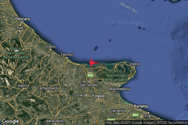 Terremoto 06:03:52 M2.3 epicentro “Costa Garganica (Foggia)” Terremoto 06:03:52 M2.3 epicentro “Costa Garganica (Foggia)”