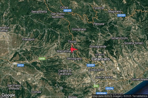 Terremoto 07:26:09 M2.0 epicentro “2 km E Marcellinara (CZ)” Terremoto 07:26:09 M2.0 epicentro “2 km E Marcellinara (CZ)”