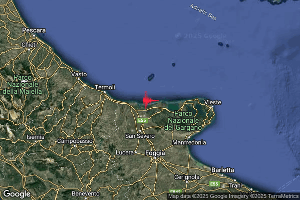 Terremoto 14:32:40 M2.0 epicentro “Costa Garganica (Foggia)” Terremoto 14:32:40 M2.0 epicentro “Costa Garganica (Foggia)”