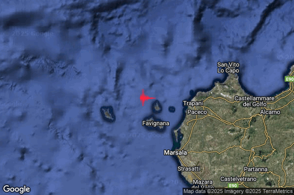 Terremoto 21:45:58 M4.0 epicentro “Isole Egadi (Trapani)” Terremoto 21:45:58 M4.0 epicentro “Isole Egadi (Trapani)”