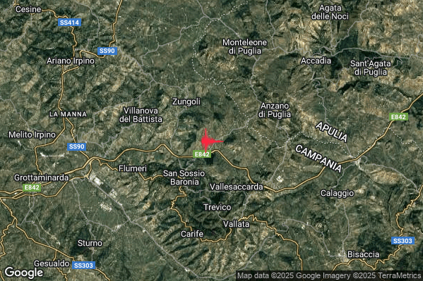 Terremoto 00:40:22 M2.0 epicentro “4 km NE San Sossio Baronia (AV)” Terremoto 00:40:22 M2.0 epicentro “4 km NE San Sossio Baronia (AV)”