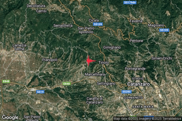 Terremoto 00:34:38 M2.9 epicentro “1 km E Miglierina (CZ)” Terremoto 00:34:38 M2.9 epicentro “1 km E Miglierina (CZ)”