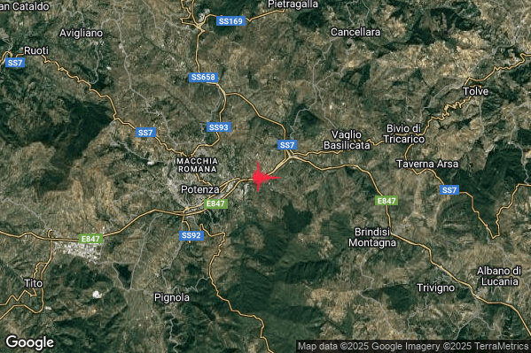 Terremoto 19:13:16 M2.3 epicentro “4 km E Potenza (PZ)” Terremoto 19:13:16 M2.3 epicentro “4 km E Potenza (PZ)”