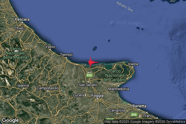 Terremoto 23:50:28 M2.4 epicentro “Costa Garganica (Foggia)” Terremoto 23:50:28 M2.4 epicentro “Costa Garganica (Foggia)”