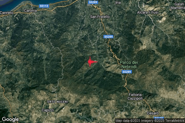 Terremoto 19:39:18 M2.6 epicentro “9 km S San Fratello (ME)” Terremoto 19:39:18 M2.6 epicentro “9 km S San Fratello (ME)”