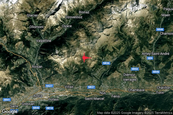 Terremoto 08:14:28 M2.3 epicentro “6 km N Quart (AO)” Terremoto 08:14:28 M2.3 epicentro “6 km N Quart (AO)”