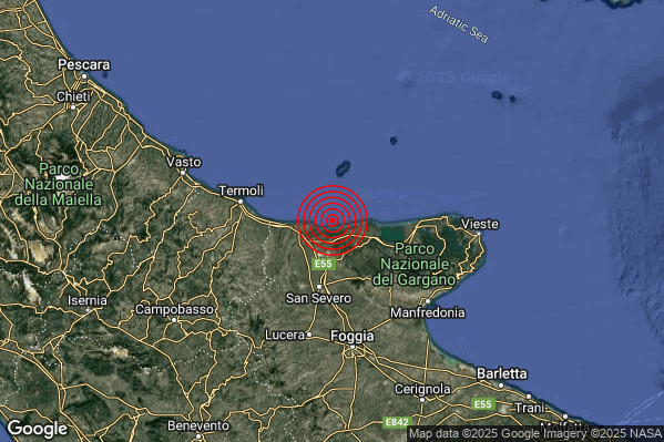 Terremoto 15:33:12 M2.0 epicentro “Costa Garganica (Foggia)” Terremoto 15:33:12 M2.0 epicentro “Costa Garganica (Foggia)”