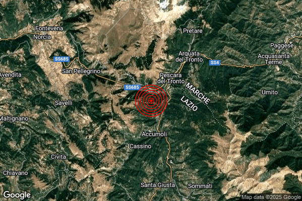 Terremoto 14:22:52 M2.5 epicentro “4 km N Accumoli (RI)” Terremoto 14:22:52 M2.5 epicentro “4 km N Accumoli (RI)”