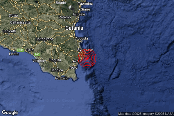 Terremoto 20:05:18 M2.3 epicentro “Costa Siracusana (Siracusa)” Terremoto 20:05:18 M2.3 epicentro “Costa Siracusana (Siracusa)”