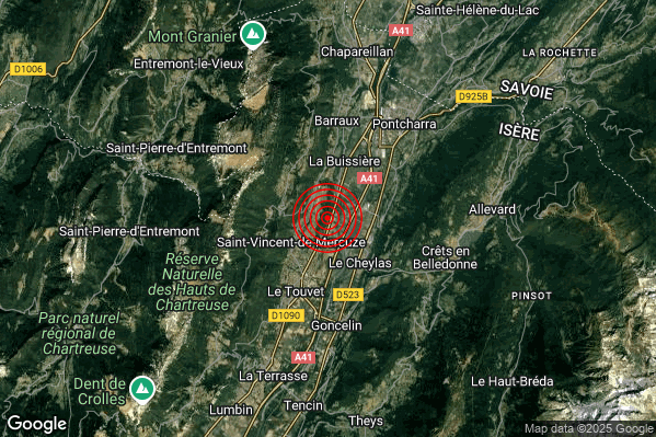Terremoto 03:40:08 M3.4 epicentro “France” Terremoto 03:40:08 M3.4 epicentro “France”