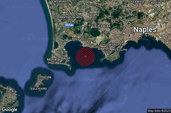 Terremoto 05:04:11 M2.3 epicentro “Campi Flegrei” Terremoto 05:04:11 M2.3 epicentro “Campi Flegrei”
