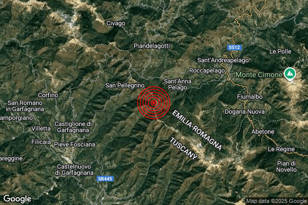 Terremoto 22:35:12 M2.6 epicentro “8 km NE Fosciandora (LU)” Terremoto 22:35:12 M2.6 epicentro “8 km NE Fosciandora (LU)”