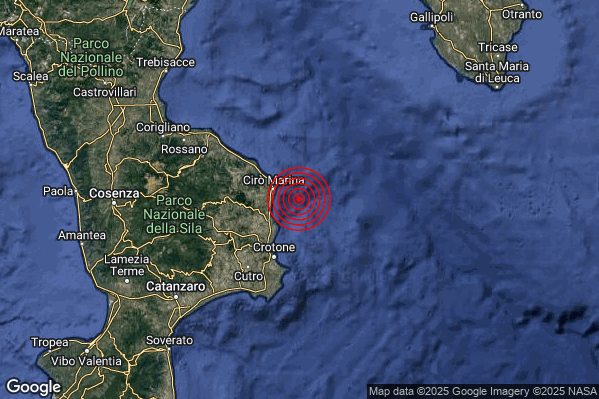 Terremoto 06:48:49 M2.4 epicentro “Costa Ionica Crotonese (Crotone)” Terremoto 06:48:49 M2.4 epicentro “Costa Ionica Crotonese (Crotone)”