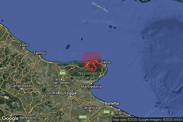 Terremoto 14:16:23 M2.0 epicentro “Costa Garganica (Foggia)” Terremoto 14:16:23 M2.0 epicentro “Costa Garganica (Foggia)”
