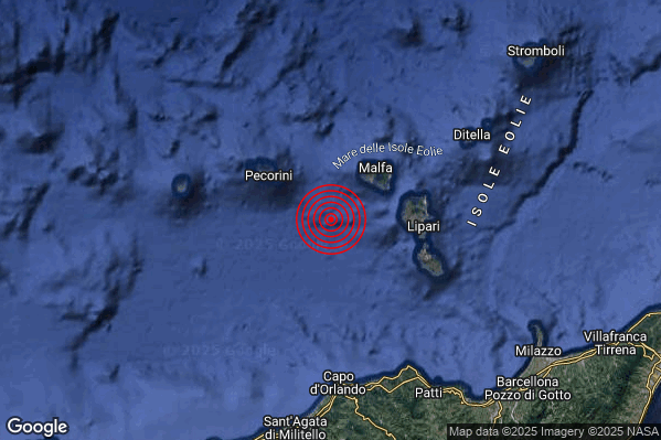 Terremoto 00:35:28 M2.8 epicentro “Isole Eolie (Messina)” Terremoto 00:35:28 M2.8 epicentro “Isole Eolie (Messina)”