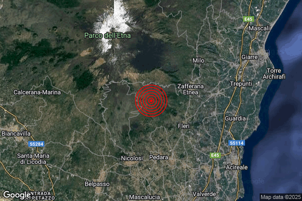 Terremoto 03:05:51 M2.0 epicentro “5 km W Zafferana Etnea (CT)” Terremoto 03:05:51 M2.0 epicentro “5 km W Zafferana Etnea (CT)”