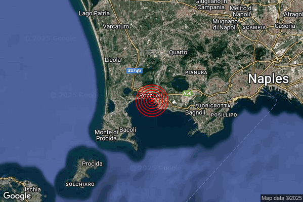 Terremoto 12:06:44 M2.1 epicentro “Campi Flegrei” Terremoto 12:06:44 M2.1 epicentro “Campi Flegrei”