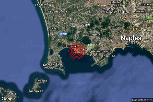 Terremoto 12:22:43 M3.5 epicentro “Campi Flegrei” Terremoto 12:22:43 M3.5 epicentro “Campi Flegrei”