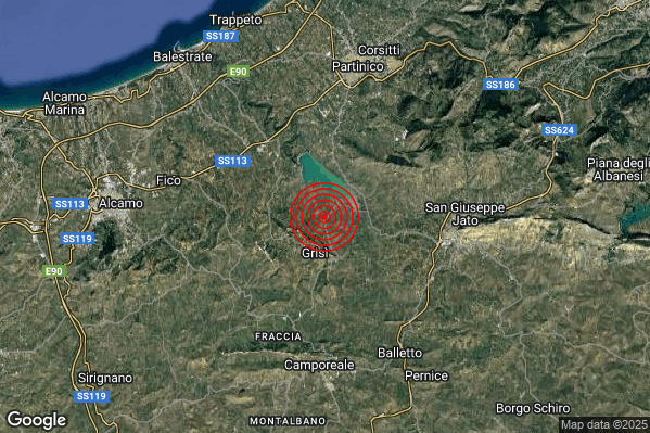 Terremoto 01:41:42 M2.0 epicentro “7 km W San Giuseppe Jato (PA)” Terremoto 01:41:42 M2.0 epicentro “7 km W San Giuseppe Jato (PA)”
