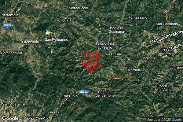 Terremoto 18:36:46 M2.0 epicentro “4 km SW Palazzuolo sul Senio (FI)” Terremoto 18:36:46 M2.0 epicentro “4 km SW Palazzuolo sul Senio (FI)”