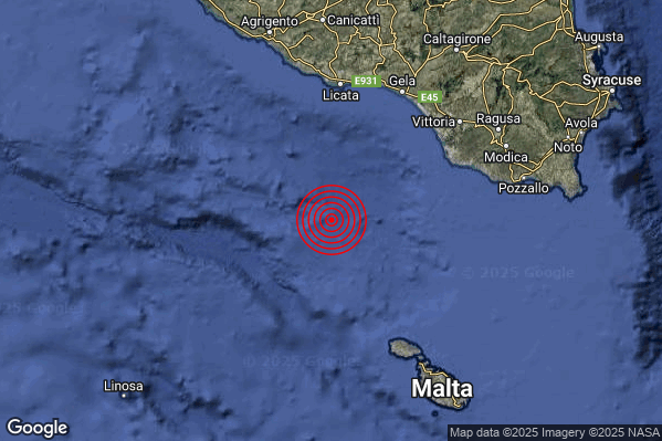 Terremoto 11:25:00 M2.7 epicentro “Canale di Sicilia meridionale (MARE)” Terremoto 11:25:00 M2.7 epicentro “Canale di Sicilia meridionale (MARE)”