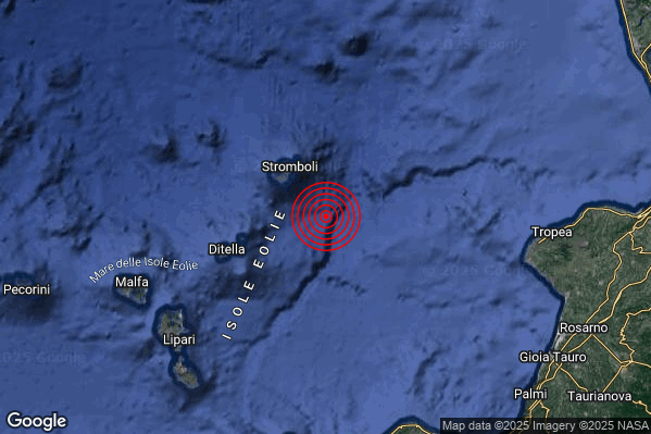 Terremoto 17:25:44 M2.2 epicentro “Isole Eolie (Messina)” Terremoto 17:25:44 M2.2 epicentro “Isole Eolie (Messina)”