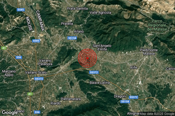 Terremoto 19:54:57 M2.6 epicentro “3 km SW Raviscanina (CE)” Terremoto 19:54:57 M2.6 epicentro “3 km SW Raviscanina (CE)”