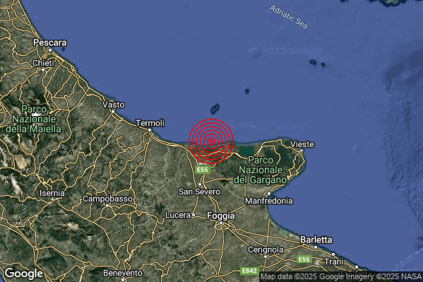 Terremoto 12:14:26 M2.1 epicentro “Costa Garganica (Foggia)” Terremoto 12:14:26 M2.1 epicentro “Costa Garganica (Foggia)”