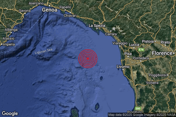 Terremoto 20:26:05 M2.3 epicentro “Mar Ligure (MARE)” Terremoto 20:26:05 M2.3 epicentro “Mar Ligure (MARE)”