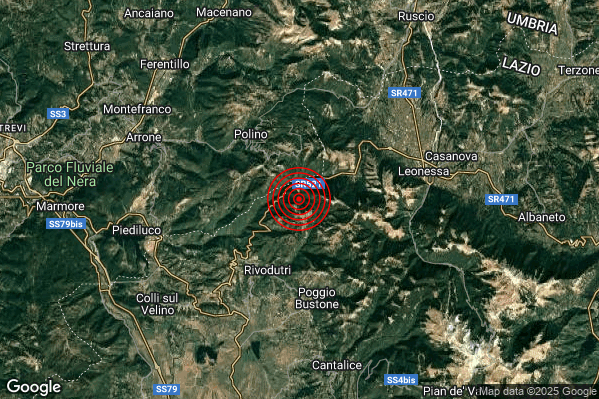 Terremoto 06:36:04 M2.0 epicentro “4 km NE Rivodutri (RI)” Terremoto 06:36:04 M2.0 epicentro “4 km NE Rivodutri (RI)”