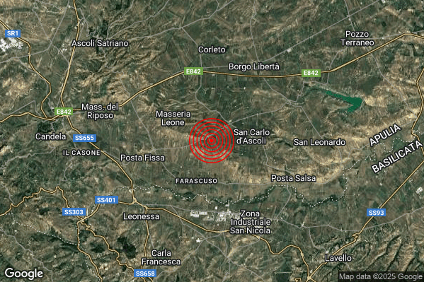Terremoto 07:12:09 M2.1 epicentro “13 km SE Ascoli Satriano (FG)” Terremoto 07:12:09 M2.1 epicentro “13 km SE Ascoli Satriano (FG)”