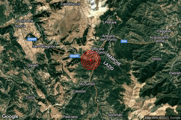 Terremoto 06:23:19 M2.1 epicentro “4 km N Accumoli (RI)” Terremoto 06:23:19 M2.1 epicentro “4 km N Accumoli (RI)”