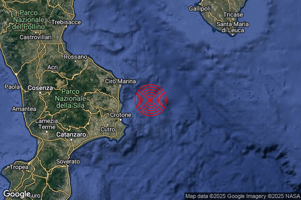 Terremoto 21:26:33 M2.2 epicentro “Mar Ionio Settentrionale (MARE)” Terremoto 21:26:33 M2.2 epicentro “Mar Ionio Settentrionale (MARE)”