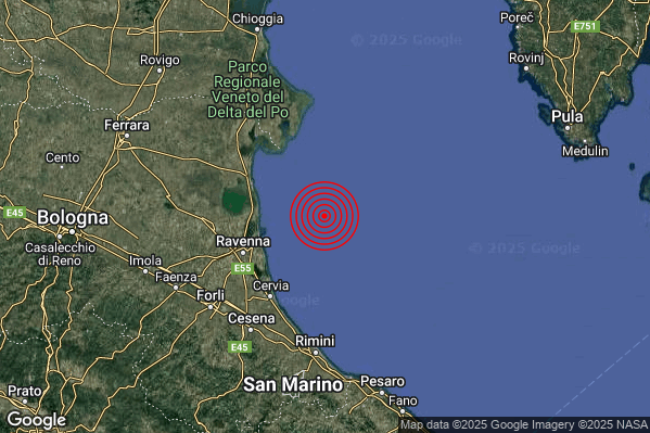 Terremoto 07:14:10 M2.6 epicentro “Costa Ravennate (Ravenna)” Terremoto 07:14:10 M2.6 epicentro “Costa Ravennate (Ravenna)”