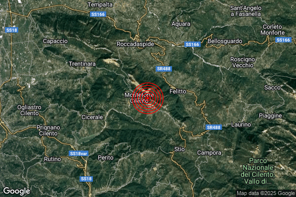Terremoto 02:07:45 M2.1 epicentro “1 km E Monteforte Cilento (SA)” Terremoto 02:07:45 M2.1 epicentro “1 km E Monteforte Cilento (SA)”