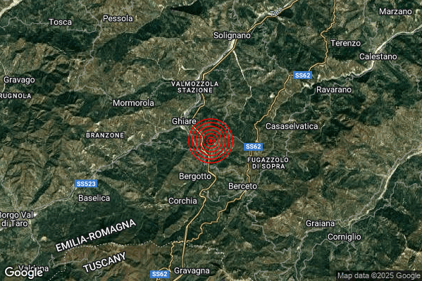 Terremoto 03:37:56 M2.0 epicentro “4 km NW Berceto (PR)” Terremoto 03:37:56 M2.0 epicentro “4 km NW Berceto (PR)”