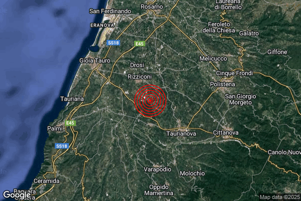 Terremoto 08:11:22 M2.1 epicentro “3 km SE Rizziconi (RC)” Terremoto 08:11:22 M2.1 epicentro “3 km SE Rizziconi (RC)”